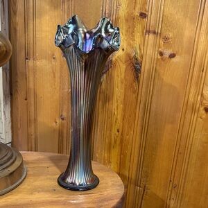 Fenton Iridescent Ruffled Vase